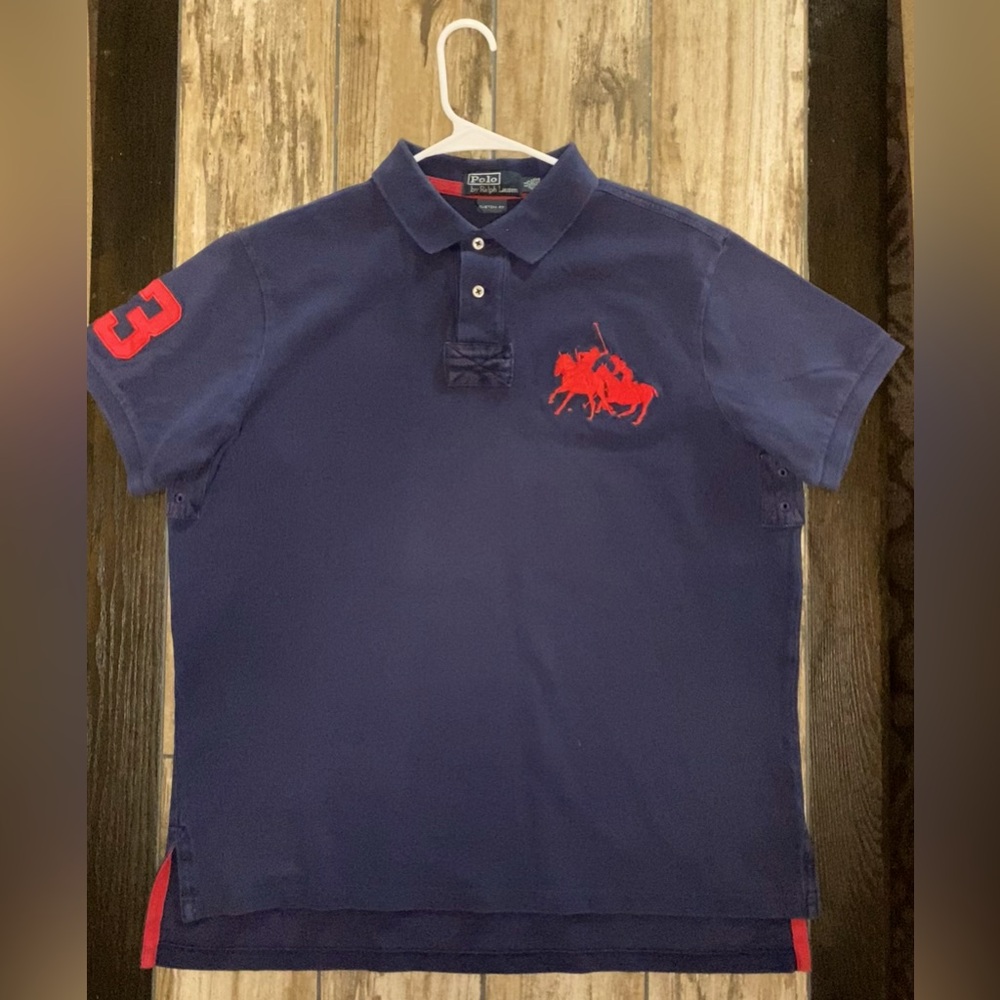 Vintage Polo Ralph Lauren Double Pony #2 Rugby Shirt 90’s Men’s XL